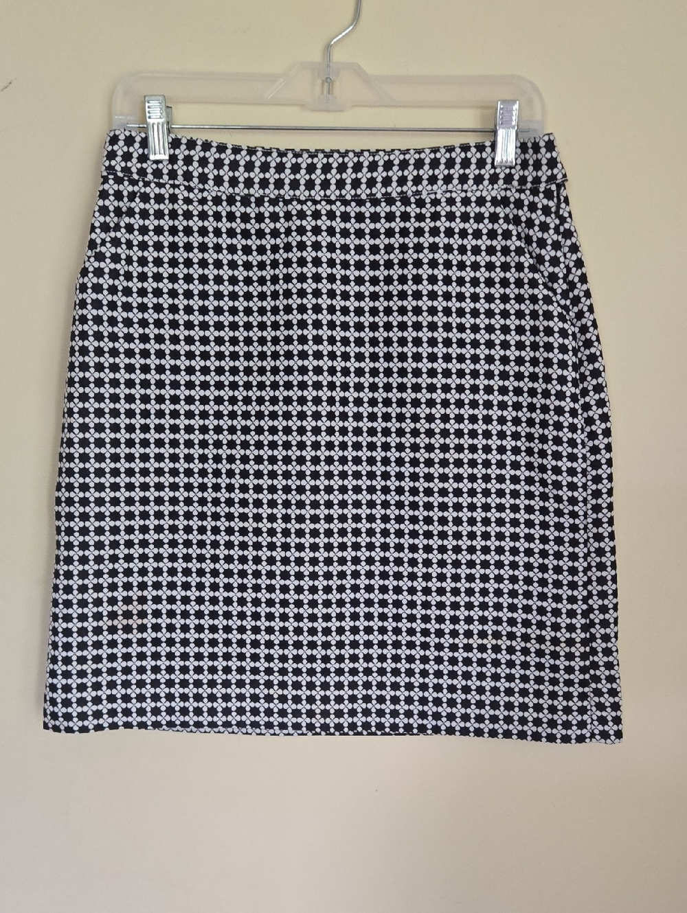 346 Brooks Brothers Black and White Geometric Pencil Skirt